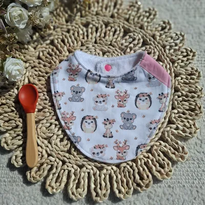 bavoir 0-9 mois motif animaux